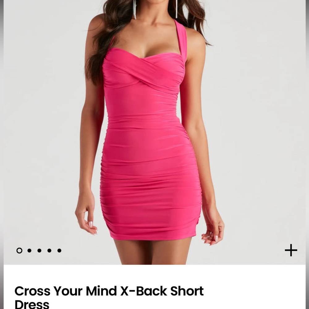 Windsor Cross Your Mind X-Back Short Dress Pink